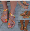 Bohemian flower power recycled wood sandals