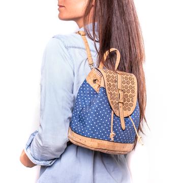 OCEAN - Cork Textile vegan mini backpack