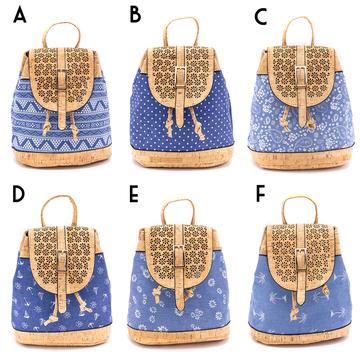 OCEAN - Cork Textile vegan mini backpack