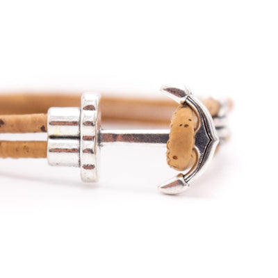 ANCHOR  unisex round  cork  Nautical bracelet