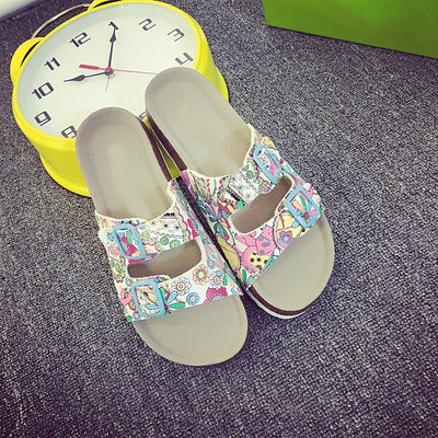 Cork  Belt Double Strap Babouche Slides