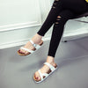 Cork  Belt Crossed Strap Babouche Slides