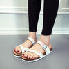 Cork  Belt Crossed Strap Babouche Slides