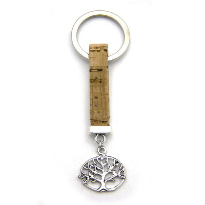 TREE OF LIFE Natural Cork keychian