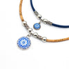 Natural cork with blue cork handmade