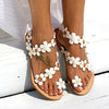 Bohemian flower power recycled wood sandals