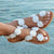 Bohemian flower power recycled wood sandals