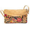 Original handmade natural cork Botanical Flowers and rustic Crossbody bag