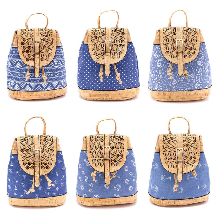 OCEAN - Cork Textile vegan mini backpack