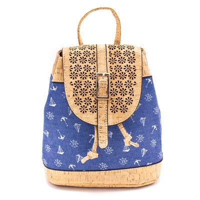 OCEAN - Cork Textile vegan mini backpack
