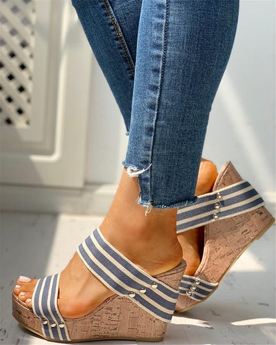 RETRO-CHIC Stripes wedges